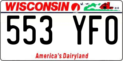 WI license plate 553YFO