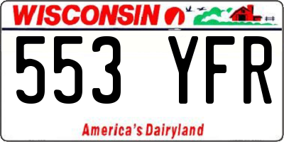 WI license plate 553YFR