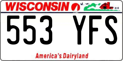 WI license plate 553YFS