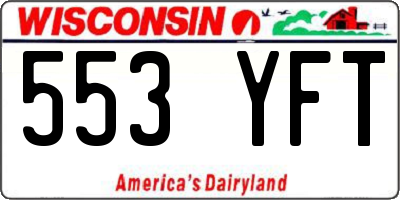 WI license plate 553YFT