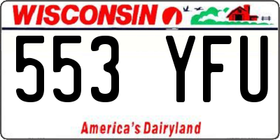 WI license plate 553YFU
