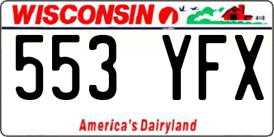 WI license plate 553YFX