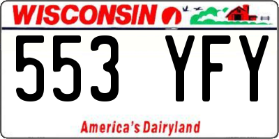 WI license plate 553YFY