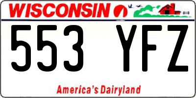 WI license plate 553YFZ