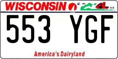 WI license plate 553YGF