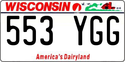 WI license plate 553YGG