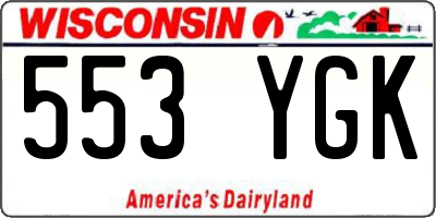 WI license plate 553YGK