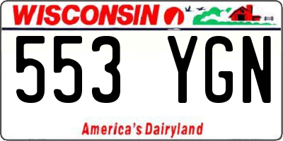WI license plate 553YGN