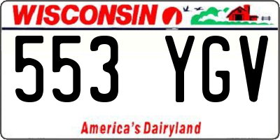 WI license plate 553YGV