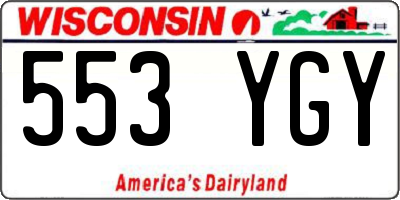 WI license plate 553YGY