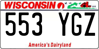 WI license plate 553YGZ