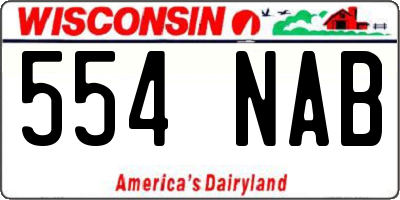 WI license plate 554NAB