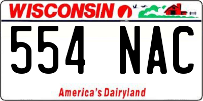 WI license plate 554NAC