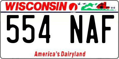 WI license plate 554NAF