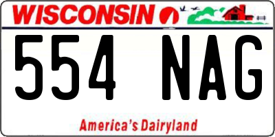 WI license plate 554NAG