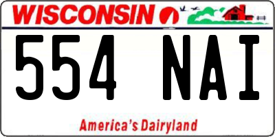 WI license plate 554NAI