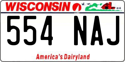 WI license plate 554NAJ