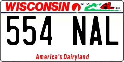 WI license plate 554NAL