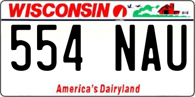 WI license plate 554NAU