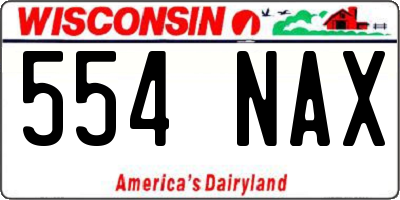 WI license plate 554NAX