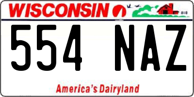 WI license plate 554NAZ