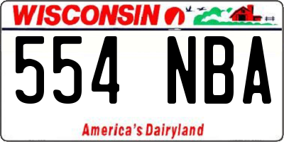 WI license plate 554NBA