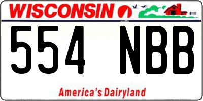 WI license plate 554NBB