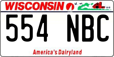 WI license plate 554NBC