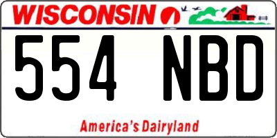 WI license plate 554NBD