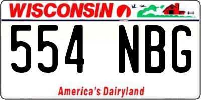 WI license plate 554NBG