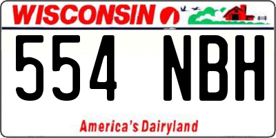 WI license plate 554NBH