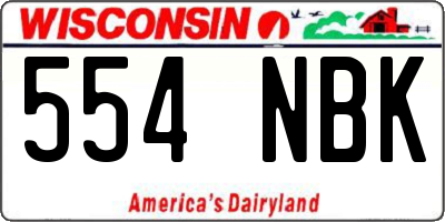 WI license plate 554NBK
