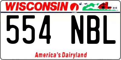 WI license plate 554NBL