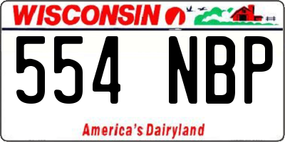 WI license plate 554NBP