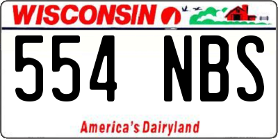 WI license plate 554NBS