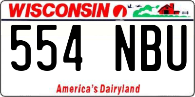WI license plate 554NBU