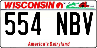 WI license plate 554NBV