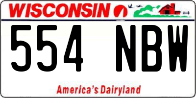 WI license plate 554NBW