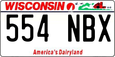 WI license plate 554NBX