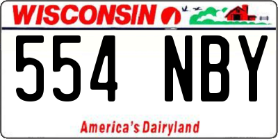 WI license plate 554NBY