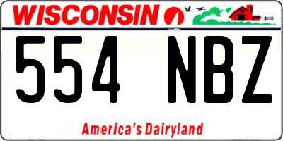 WI license plate 554NBZ