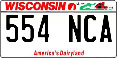 WI license plate 554NCA