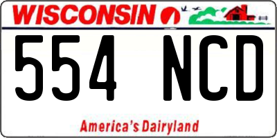 WI license plate 554NCD