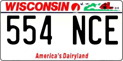 WI license plate 554NCE