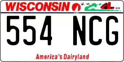 WI license plate 554NCG