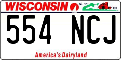 WI license plate 554NCJ