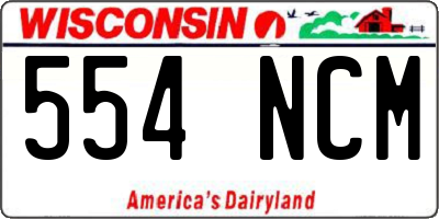 WI license plate 554NCM