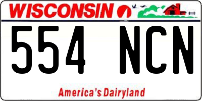 WI license plate 554NCN