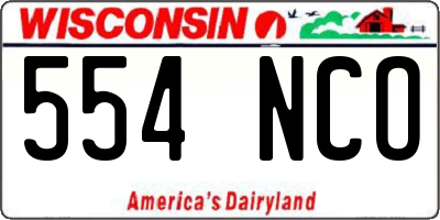WI license plate 554NCO