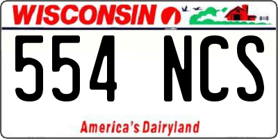 WI license plate 554NCS